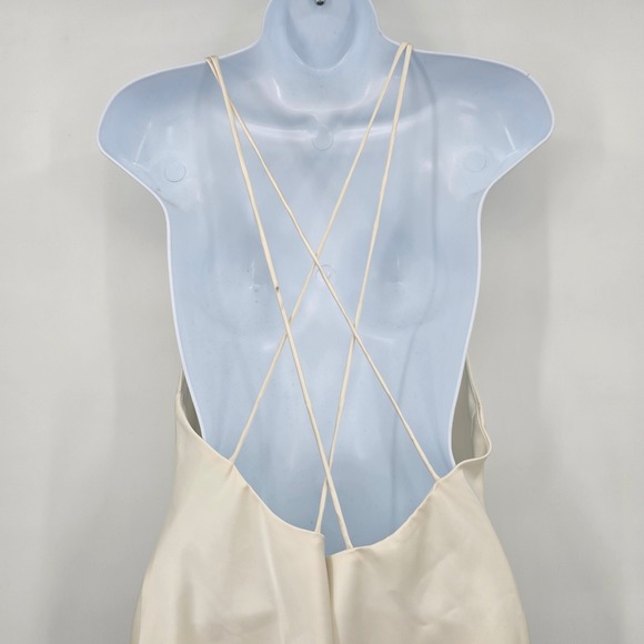 ROTATE Ivory Mini Dress Cowl Drape Neck‎ Sleeveless Strappy Back Party Dress - Picture 4 of 9